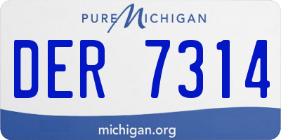 MI license plate DER7314