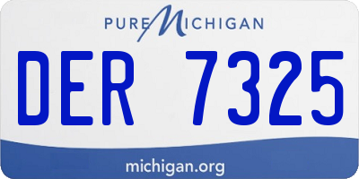 MI license plate DER7325