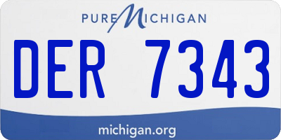 MI license plate DER7343