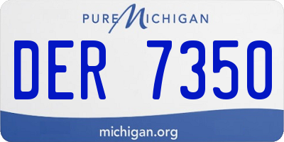 MI license plate DER7350