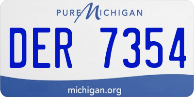 MI license plate DER7354