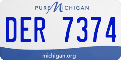 MI license plate DER7374