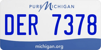 MI license plate DER7378