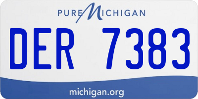 MI license plate DER7383