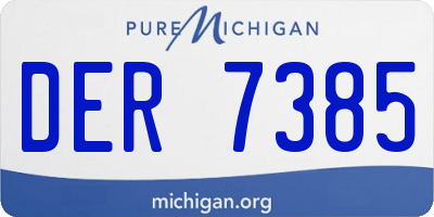 MI license plate DER7385