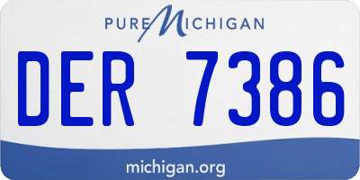 MI license plate DER7386