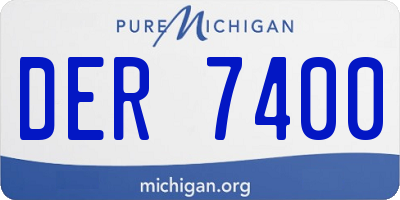 MI license plate DER7400