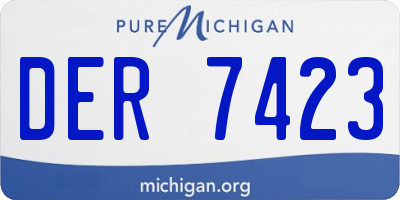 MI license plate DER7423