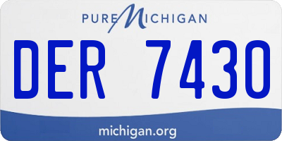 MI license plate DER7430