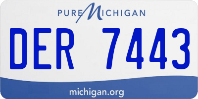 MI license plate DER7443