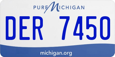 MI license plate DER7450