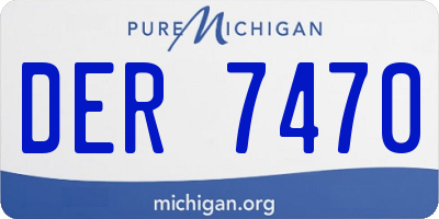 MI license plate DER7470