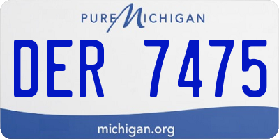 MI license plate DER7475
