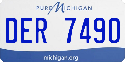 MI license plate DER7490