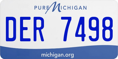 MI license plate DER7498