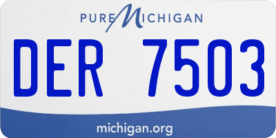 MI license plate DER7503