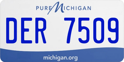 MI license plate DER7509