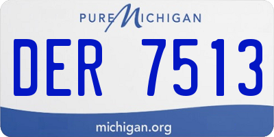 MI license plate DER7513