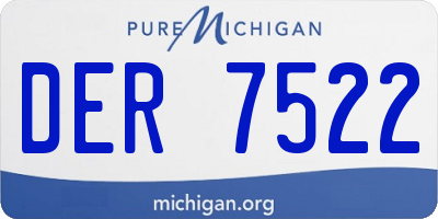 MI license plate DER7522