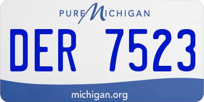 MI license plate DER7523