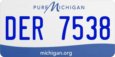 MI license plate DER7538