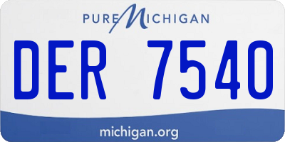 MI license plate DER7540
