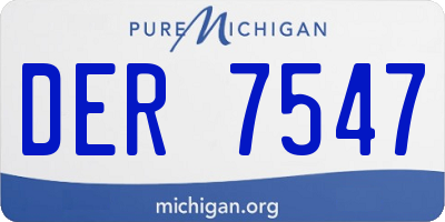 MI license plate DER7547