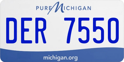 MI license plate DER7550