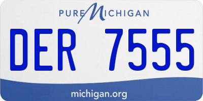 MI license plate DER7555