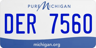 MI license plate DER7560