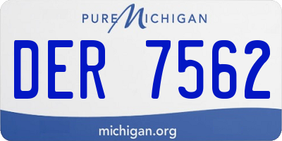 MI license plate DER7562