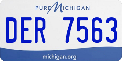 MI license plate DER7563