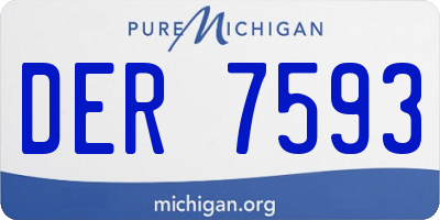 MI license plate DER7593