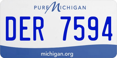 MI license plate DER7594