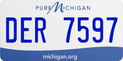 MI license plate DER7597