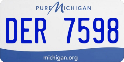 MI license plate DER7598