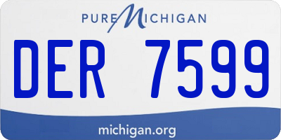 MI license plate DER7599