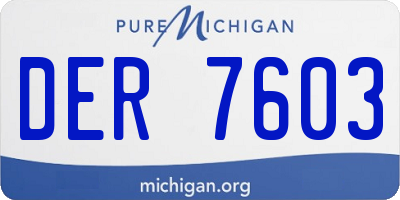 MI license plate DER7603