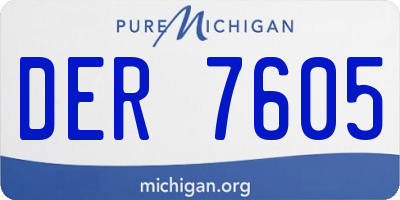 MI license plate DER7605