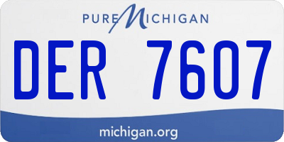MI license plate DER7607