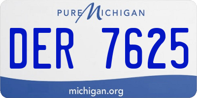 MI license plate DER7625