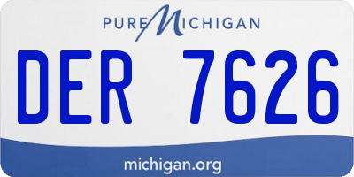 MI license plate DER7626