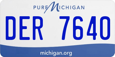 MI license plate DER7640