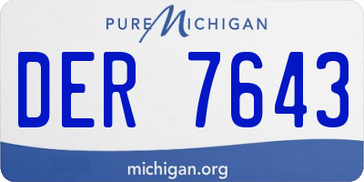 MI license plate DER7643