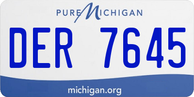 MI license plate DER7645
