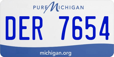 MI license plate DER7654