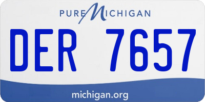MI license plate DER7657