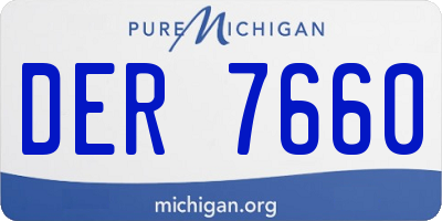 MI license plate DER7660