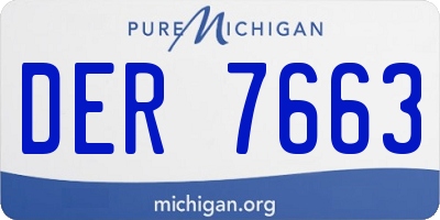 MI license plate DER7663