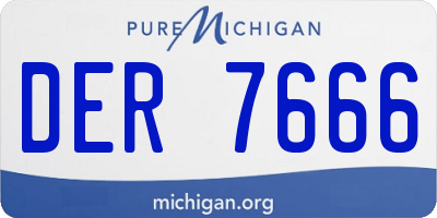 MI license plate DER7666
